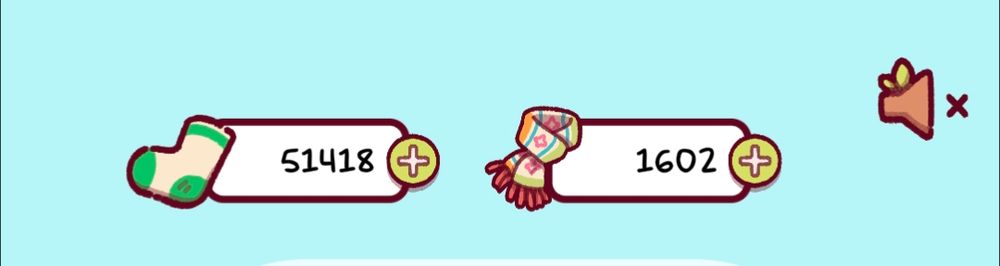 Cropped screenshot of the app showing 51418 socks and 1602 scarves 