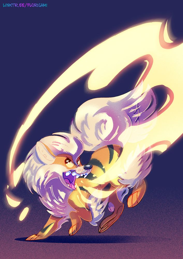 Digital illustration of the pokemon Arcanine. 