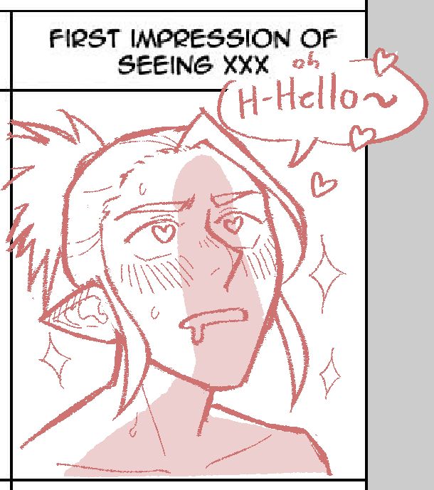 A sketch of Ronan salivating at a cock off-screen that is casting a shadow on his face. lol