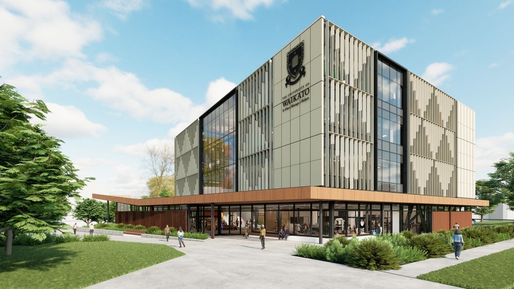 A render of the outside of the New Zealand Graduate School of Medicine