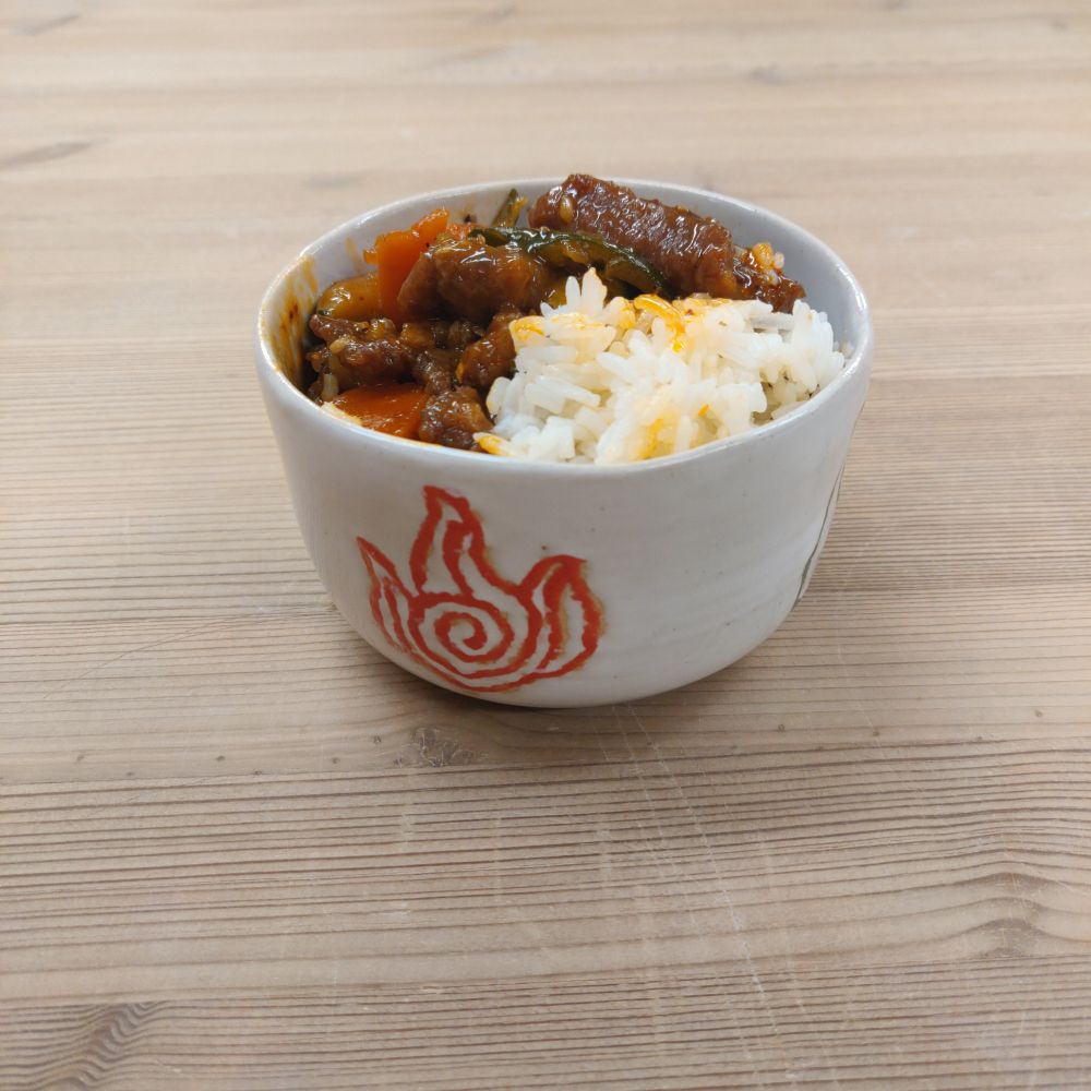 Bowl of food with a fire icon