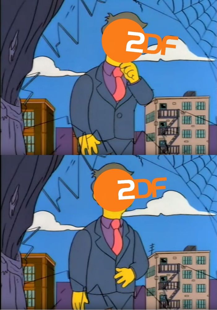 Simpsons 'Am I out of touch'-meme
Das Gesicht von Skinner wurde mit dem zdf-logo ersetzt