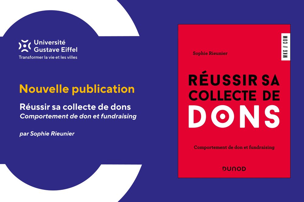 Couverture du livre "Réussir sa collecte de dons" de Sophie Rieunier, aux éditions DUNOD. Titre en noir et blanc sur un fond rouge.