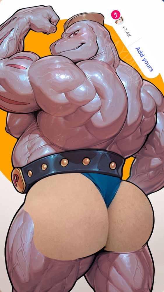 Machoke Booty Art IG Story Template with my butt as the cheeks. 