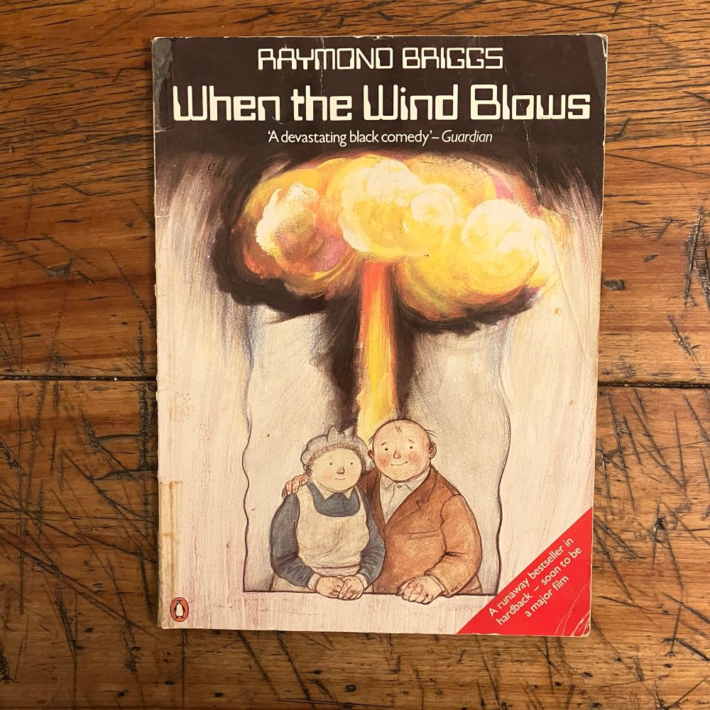 Photo shows the cover of When the Wind Blows, a graphic novel by Raymond Briggs.