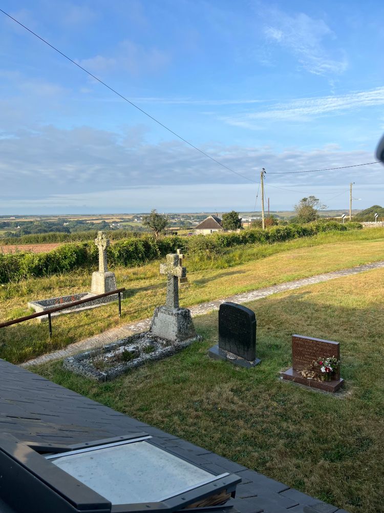 The graveyard at St Twynnells in Penfro/Pembroke
