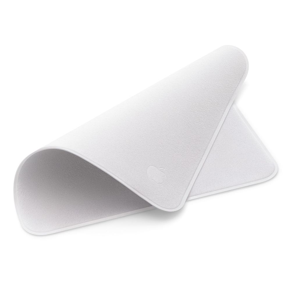 the apple polishing cloth, folded over itself in a way that's elegant but also effortlessly casual