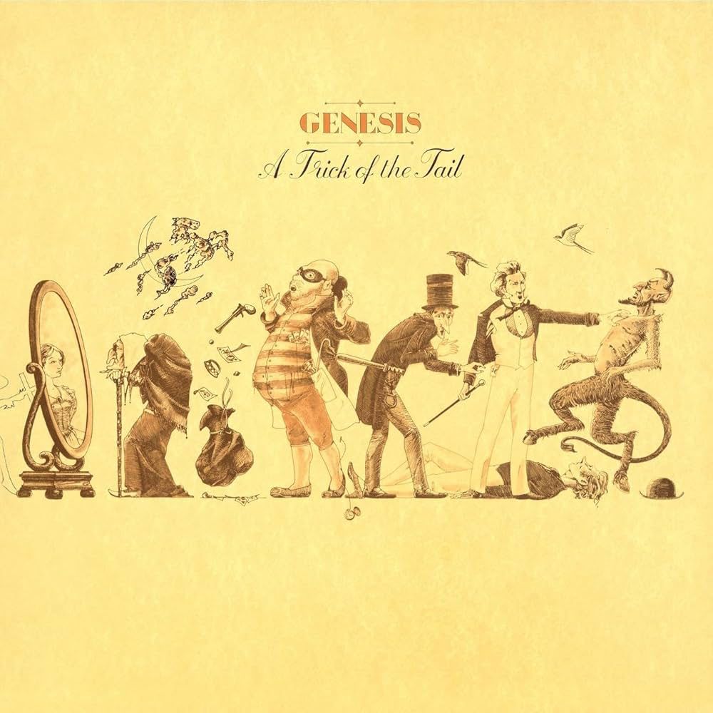 Cover image of the band Genesis’ 1976 album, Trick Of The Tail.