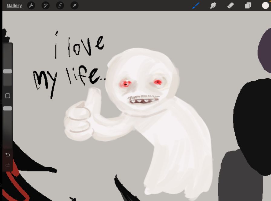 white man with a stash (mustache) giving the viewer a thumbs up 