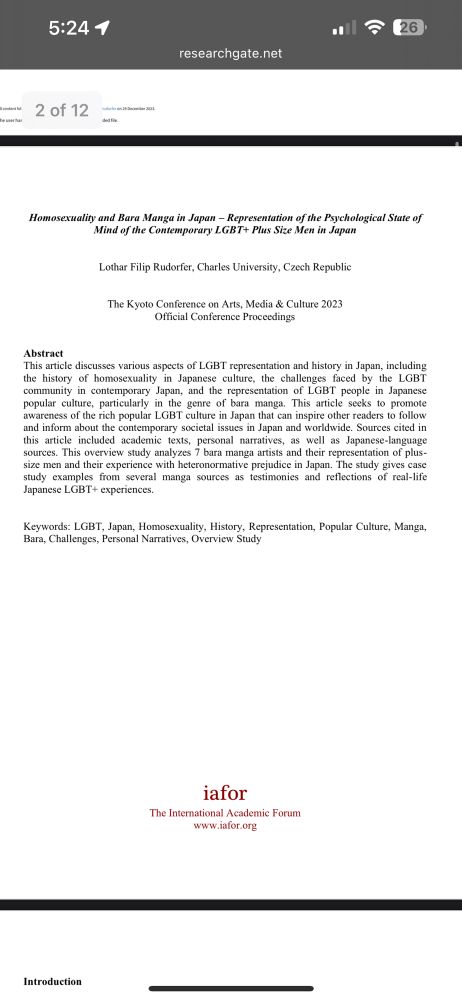 Homosexuali and Bore congain rary - Retreate the uplogical Sure of
Lothar Filip Rudorfer, Charles University, Czech Republic
The Kyo Confront are Modia & Culte 2023