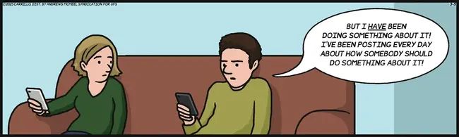 Tony Carrillo charges people with complaining instead of “doing something,” but complaining is “doing something:” It’s raising consciousness and letting people know it’s not hopeless, despite the flood of hateful disinformation.

Some may be motivated to take action, and we do need people to register voters and support candidates.

But even if all they do is show up on election day, that’s “doing something.”