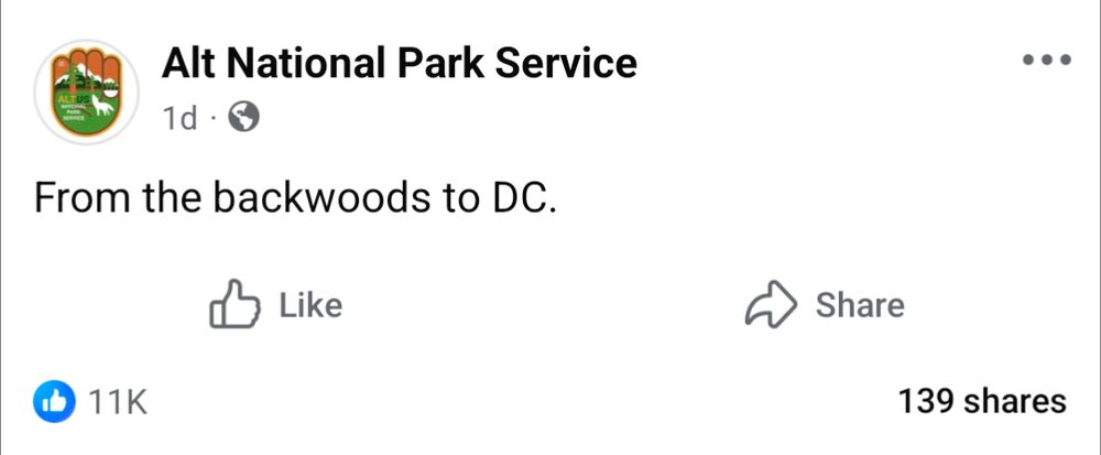 Alt National Park Service: From the backwoods to DC.