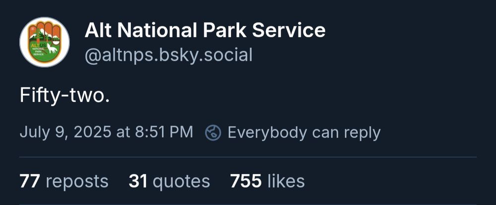 Alt National Park Service: Fifty-two.