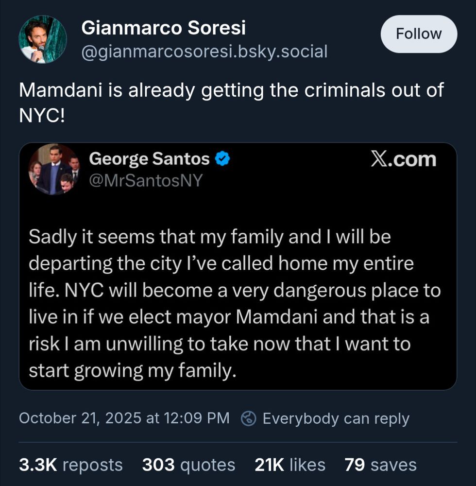 Comedian Gianmarco Soresi: Mamdani is already getting the criminals out of NYC!