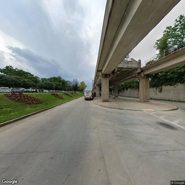 Google Maps Street View of bus stop ROGERS AVE STATION BUS LOOP