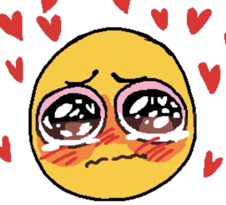 crying emoji with hearts all around its face 