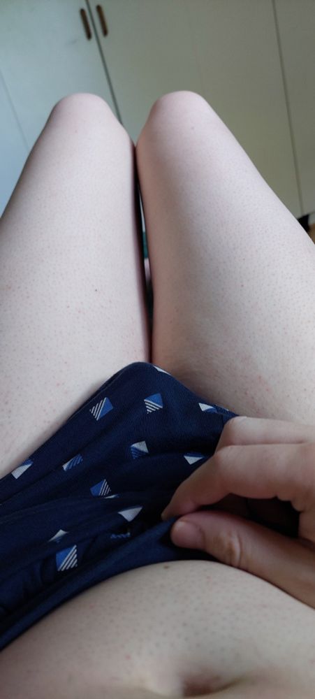 My thighs and tummy in my pj's shorts
