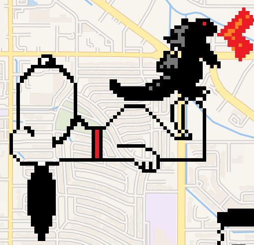 snoopy with godzilla from wplace 