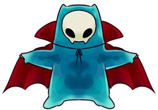 little slime cohab with a Dracula cape