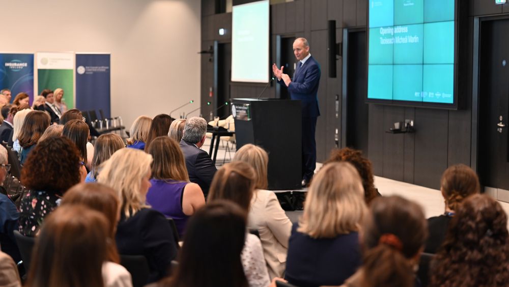 An Taoiseach Micheál Martin TD and Robert Troy TD at Ireland’s Women in Finance Charter event