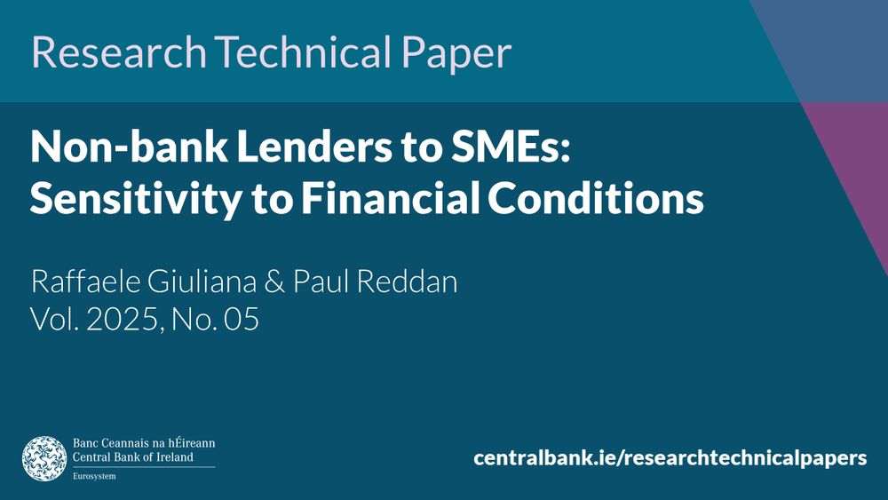 Research Technical Paper, “Non-bank Lenders to SMEs: Sensitivity to Financial Conditions”, Raffaele Giuliana & Paul Reddan