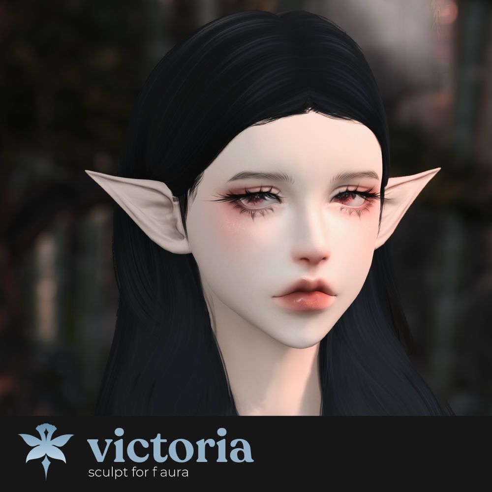 portrait of a woman with black hair and red eyes, very soft, feminine features and long, fluffy eyelashes