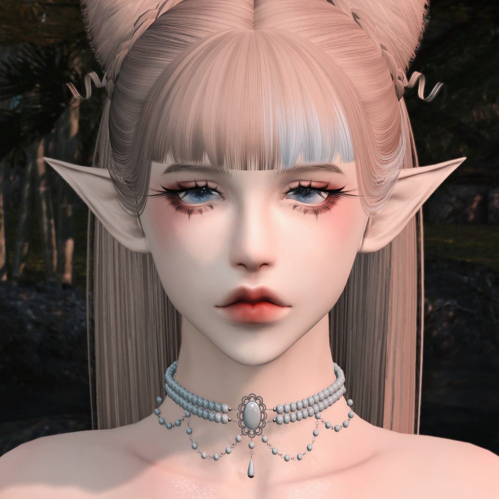 work in progress screenshot of a blonde girl with downturned eyes and soft features