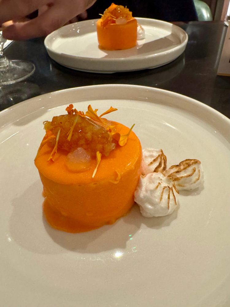 White chocolate and orange dessert