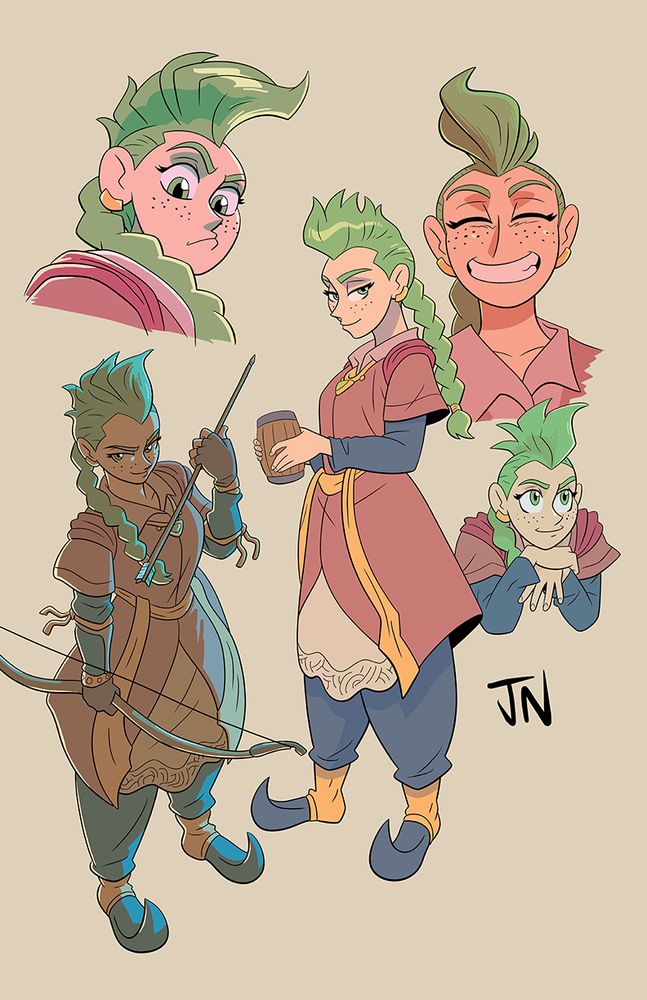 Various drawing of Lorielle