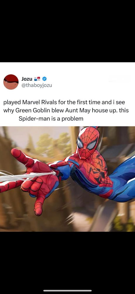 played marvel rivals for the first time and i see why green goblin blew aunt may’s house up. this spider man is a problem 