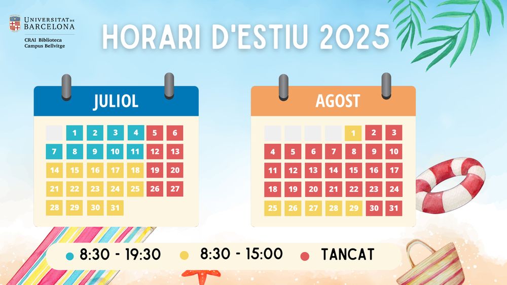 Horari d'estiu del Campus Bellvitge
