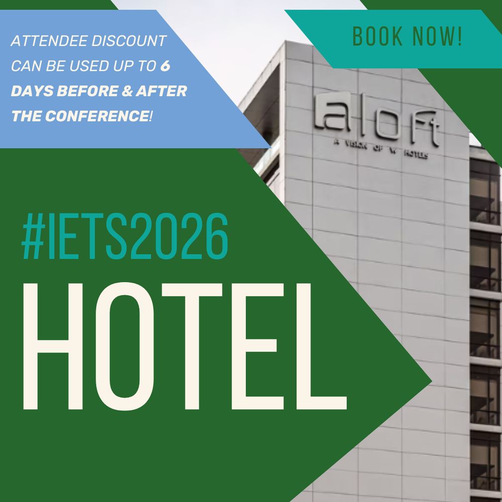 #IETS2026 Hotel

Attendee discount can be used up to 6 days before & after the conference!

Book now!