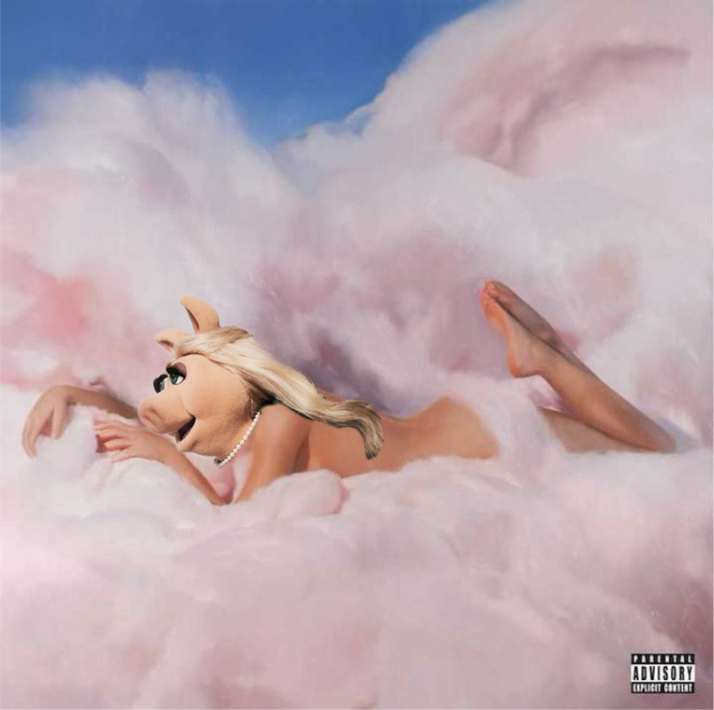 Miss Piggy on Katy Perry’s “Teenage Dream” album cover. 