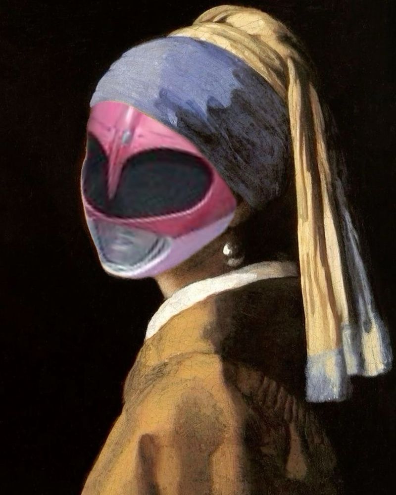 When the Pink Ranger isn’t trying to save angel grove she’s posing for things like Girl with a Pearl Earring by Johannes Vermeer.