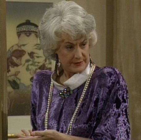 Dorothy from the golden girls wearing the same color and texture. 