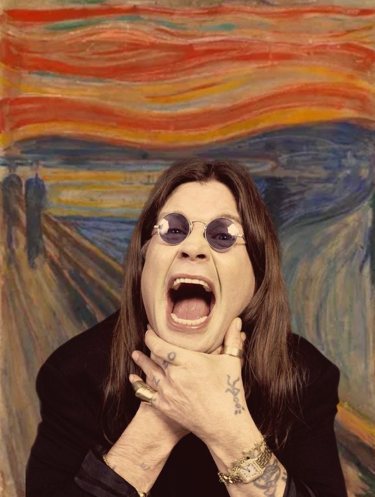 Ozzy Osbourne in The Scream by Edvard Munch. 