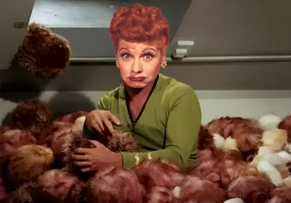Captain Kirk surrounded by Tribbles in the iconic Star Trek: The Original Series.