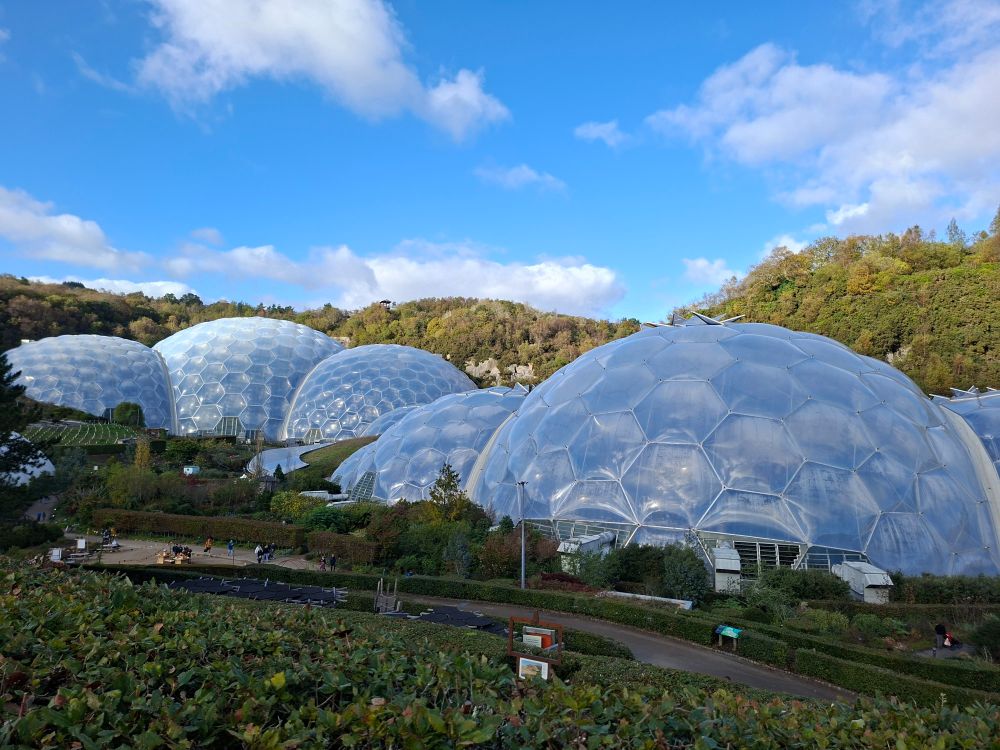 Two very large domed plant houses