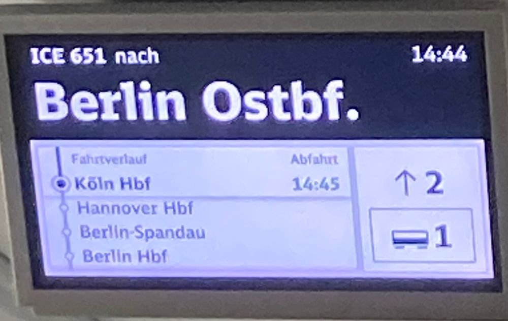 train sign - Koln to Berlin