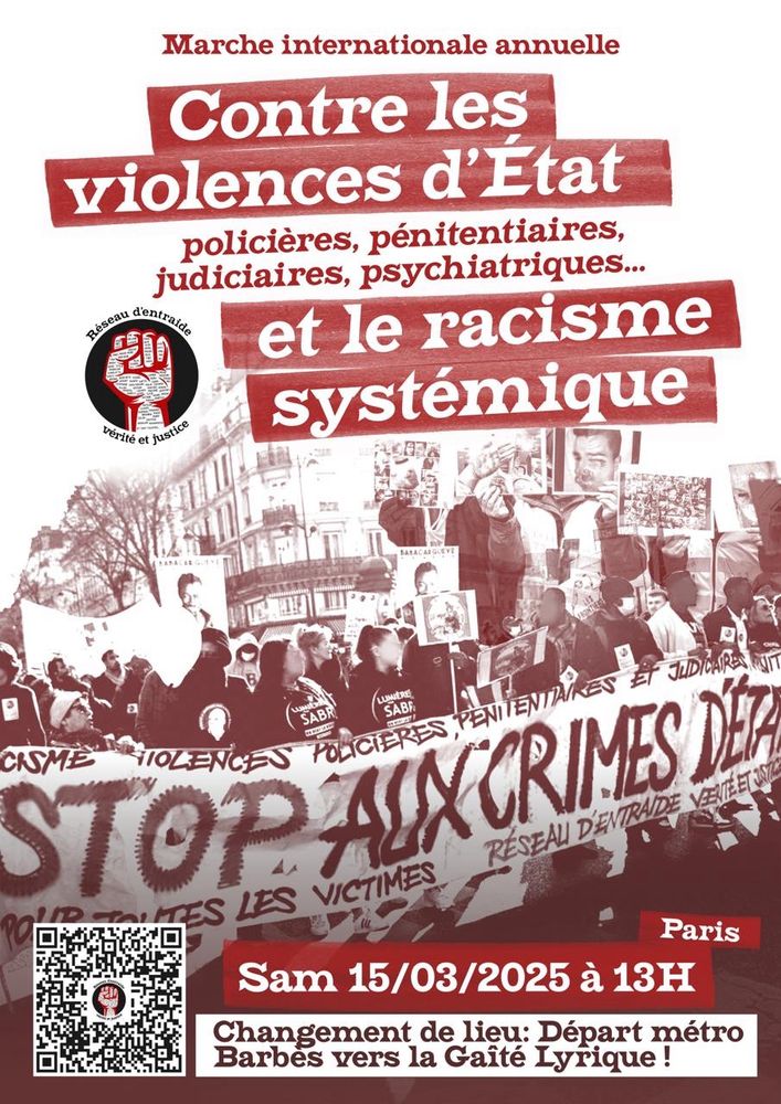 Changement de lieu : départ à 13h de Barbès au lieu de la Chapelle pour la manifestation parisienne 