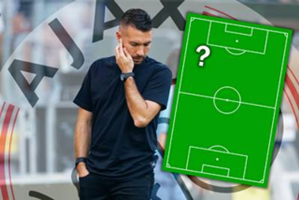 Zo kan Farioli het ontstane probleem links voorin (na het mislopen van Sulemana) bij Ajax tackelen