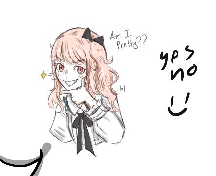 Sketch of Mizuki from the Colorful Stage game.

“Am I pretty?”