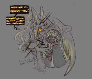 Damien and the lesser God of Vitality together. They have no idea who the god is so whenever they catch glimpses of her, they get very startled.

“A God and their creation.”