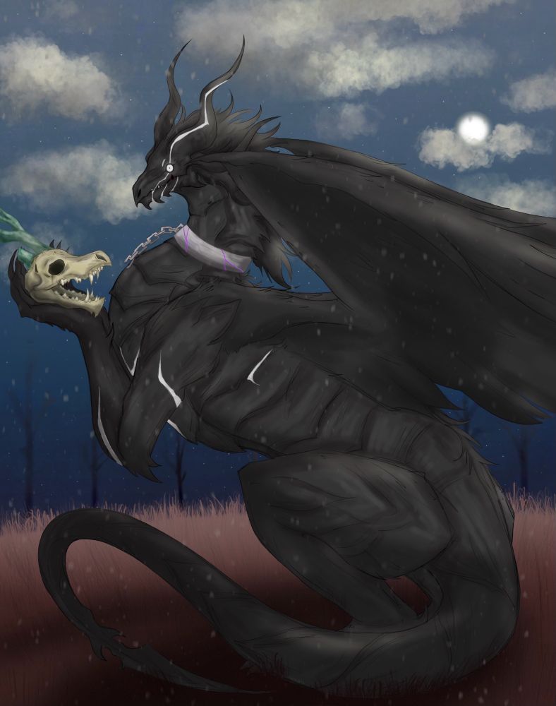 Drawing of Nighteater, belongs to @/greseadraws (tumblr,twitter,instagram)