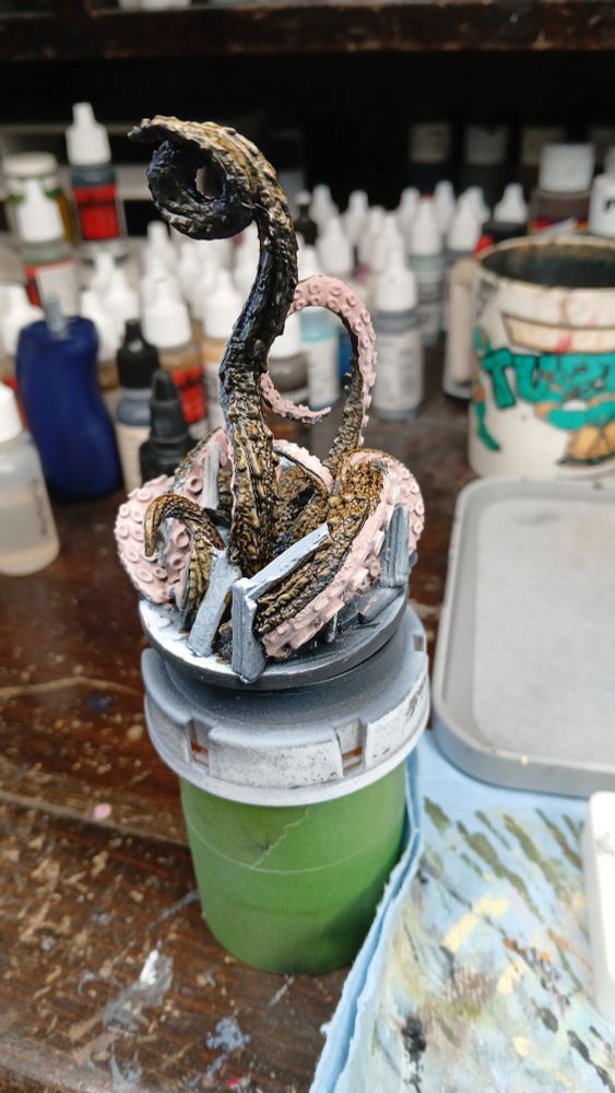 Tentacles beast "final boss" for Hellboy boardgame from Mantic games.