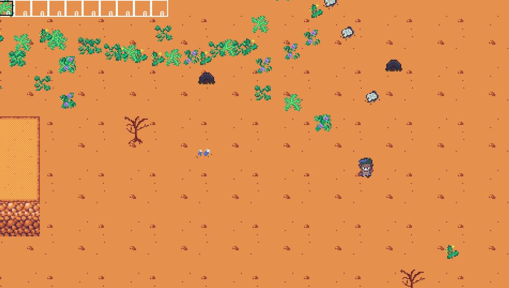 the main character from waste farm placing weeds on the map 