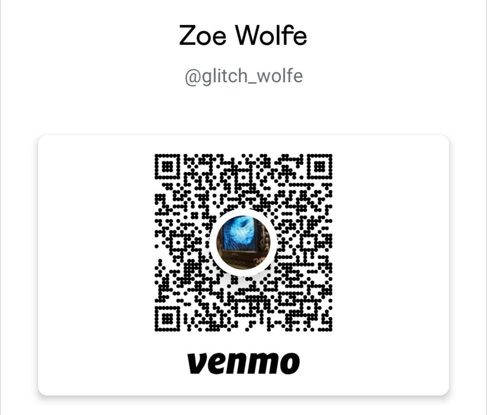 Venmo QR code for @glitch_wolfe