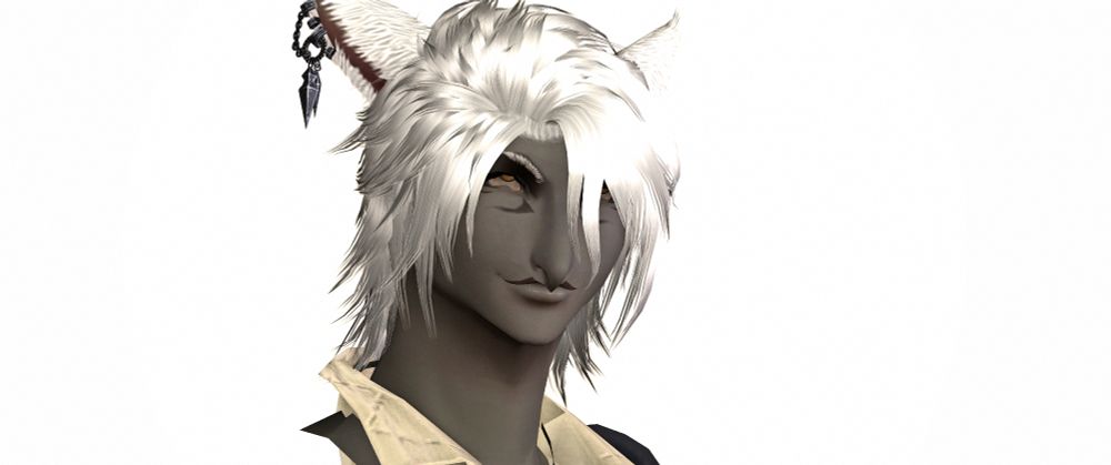 A gpose glitch that pulled my WoL's nose down to his lower lip and strangely arched his eyes and brows up. It looks like a silly expression of someone trying not to laugh.