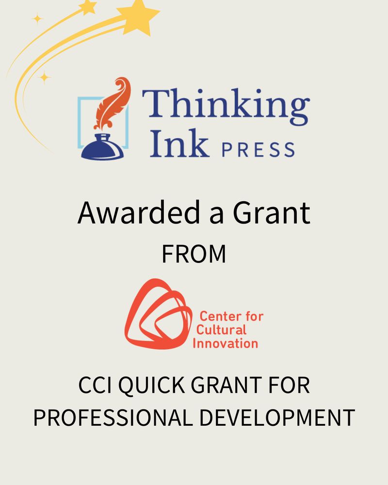 Yellow shooting stars are above the Thinking Ink Press logo. Below is the logo for the Center for Cultural Innovation (CCI).
