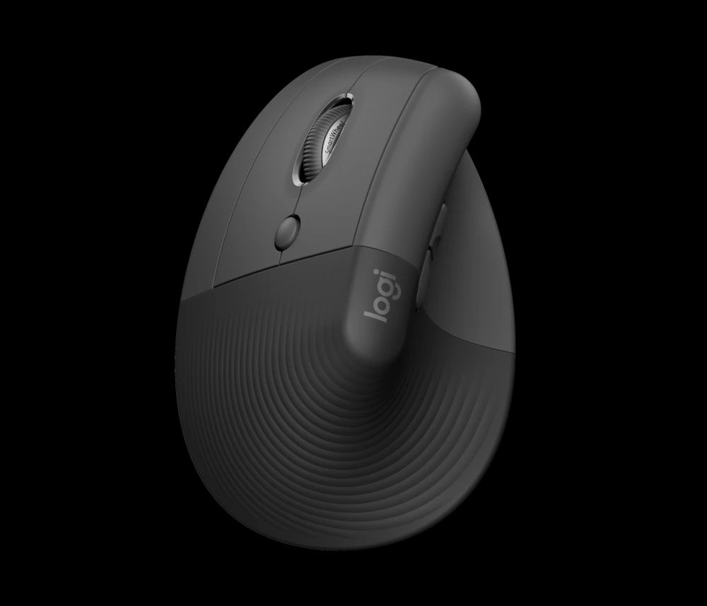 A left-handed Logitech Lift mouse